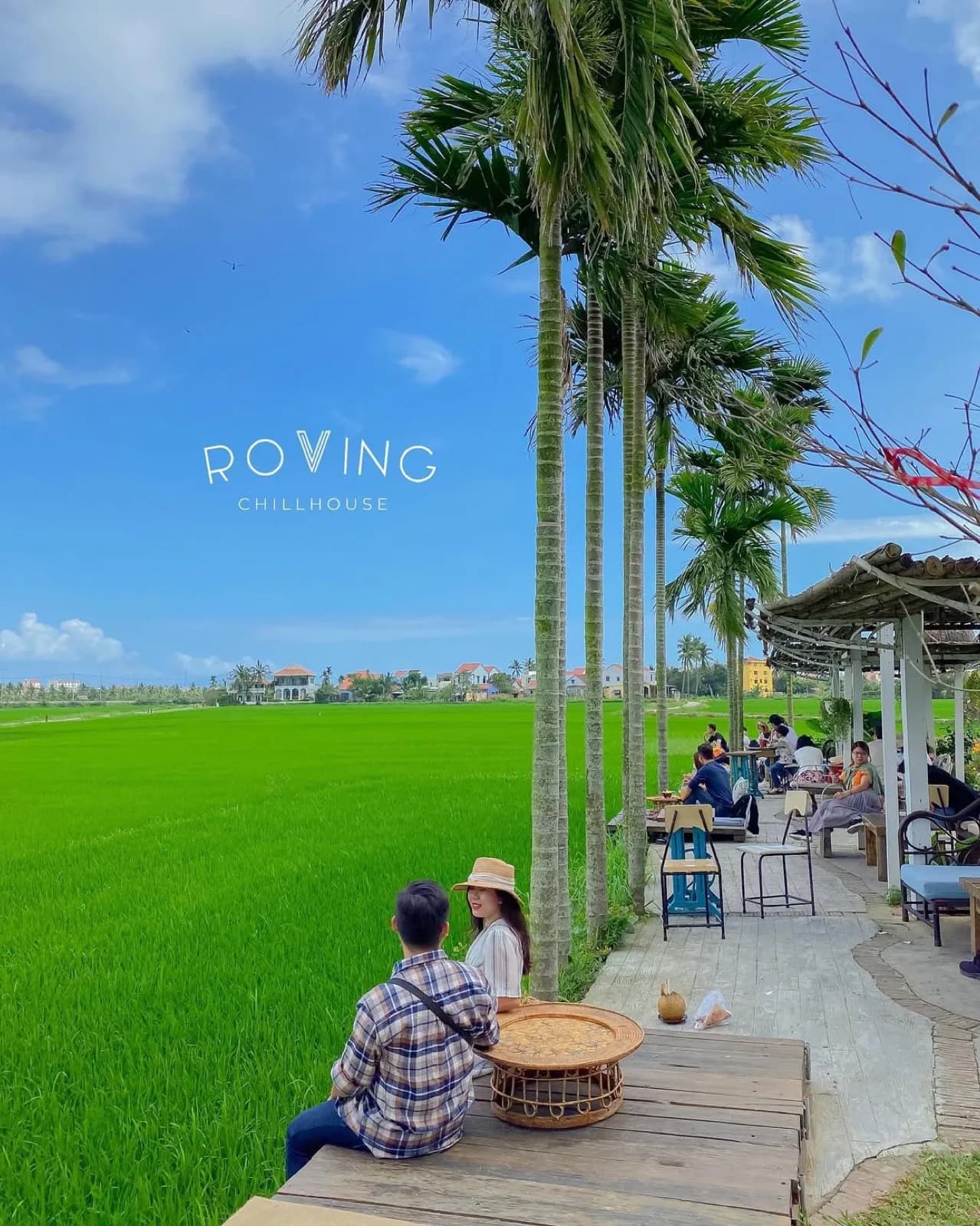 Cafe nestled among rice paddies near Hoi An