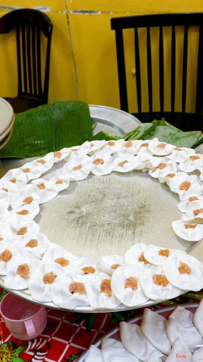 White rose dumplings with dipping sauce close-up